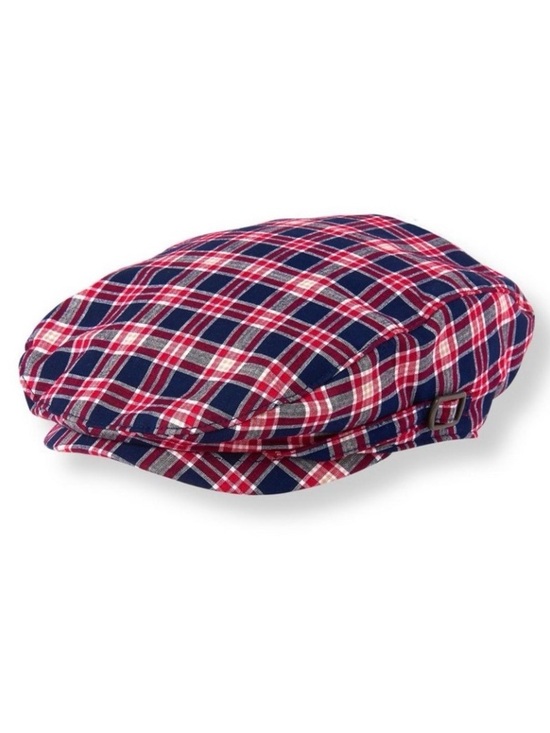 Janie and Jack Other - Janie and Jack Red Navy Plaid Newsboy Cap